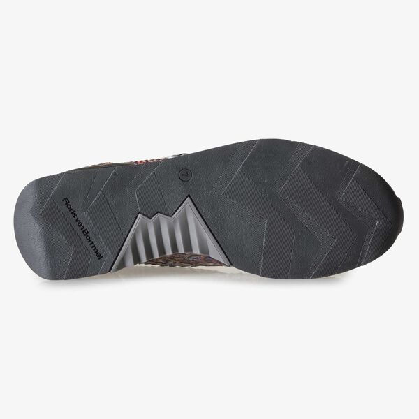 Roter Lackleder-Sneaker mit Schlangenprint