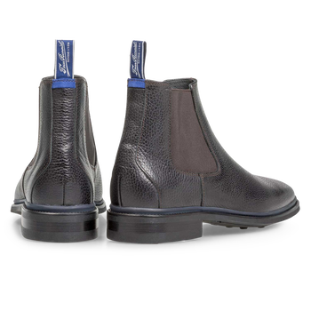 Black calf leather Chelsea boot with print