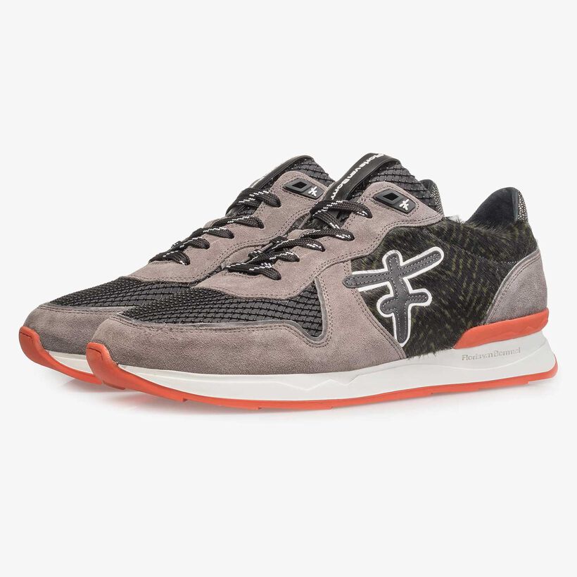 Premium grey suede leather sneaker