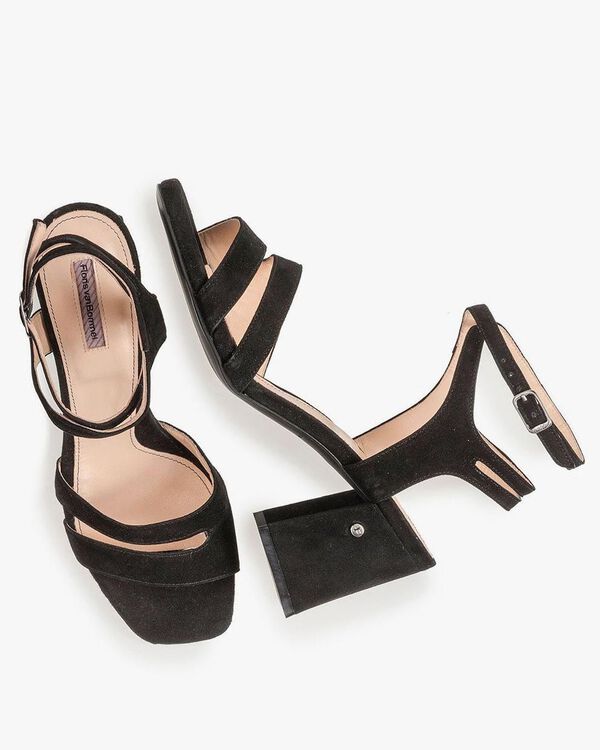 Schwarze Wildleder-Sandalette