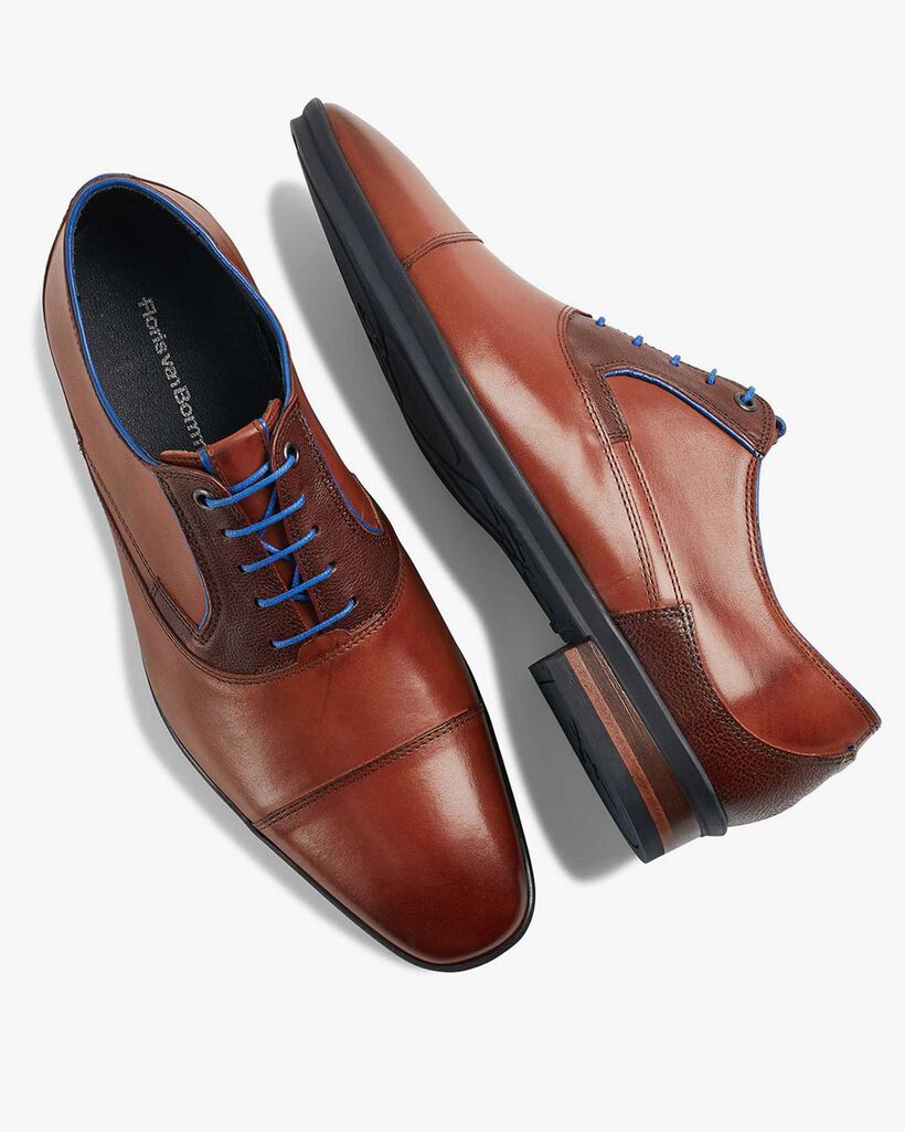 Schn&uuml;rschuh Kalbsleder cognac