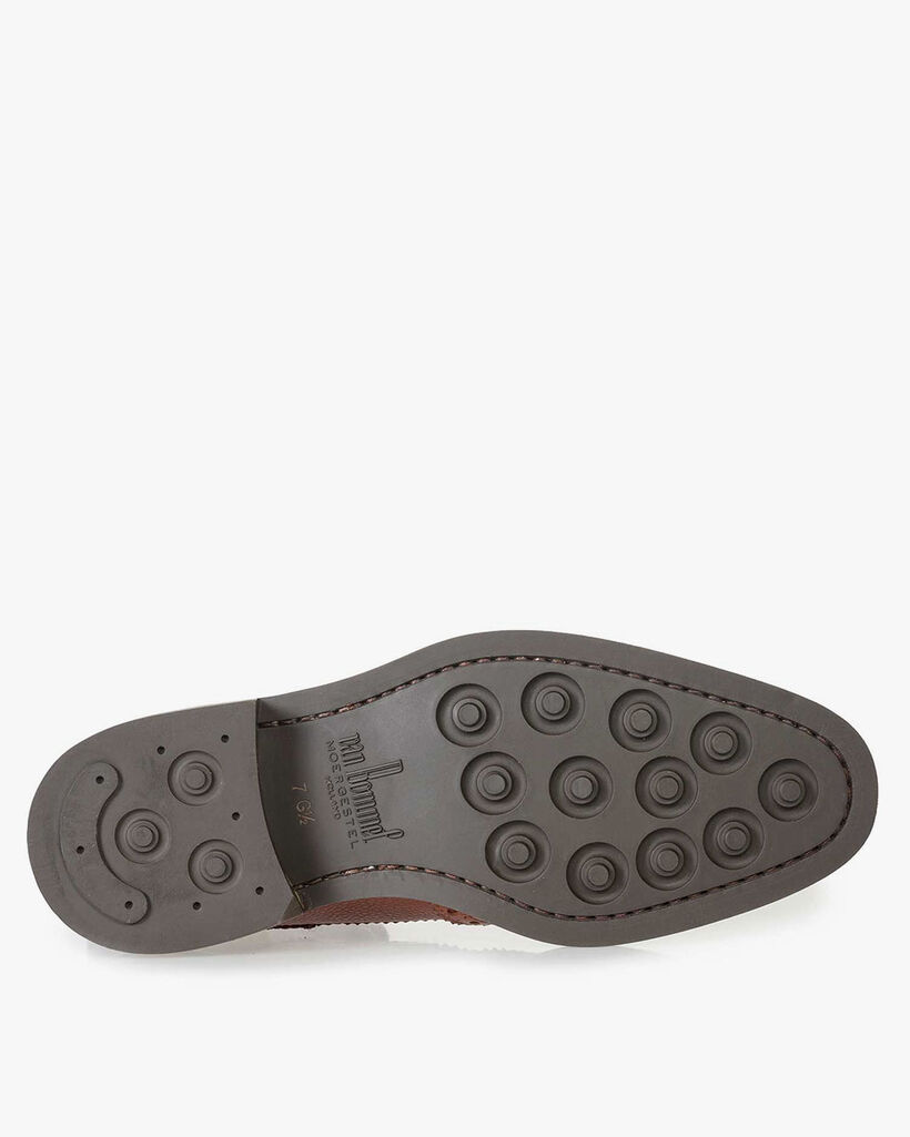 Boot printed leather cognac