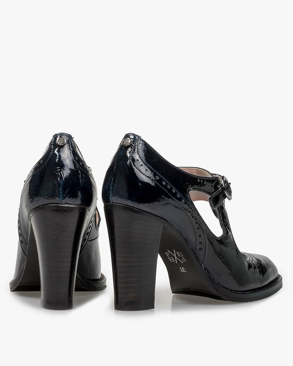 Blaue Lackleder-Pumps