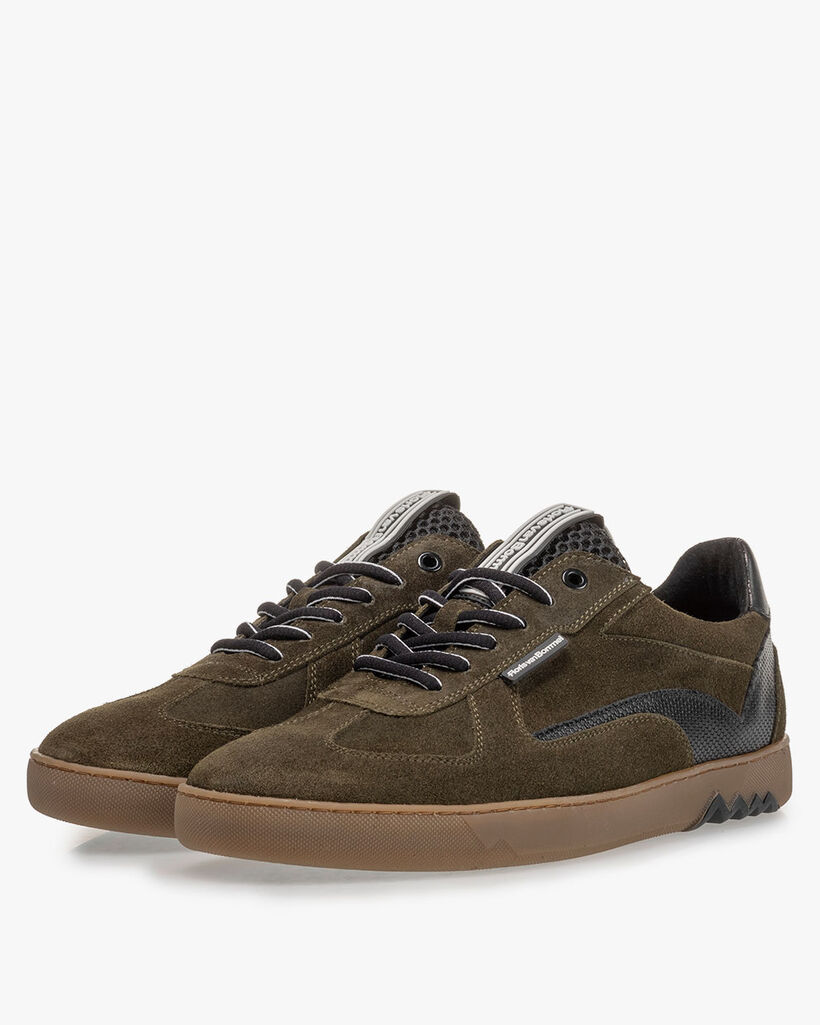 Sneaker Wildleder dunkelgr&uuml;n