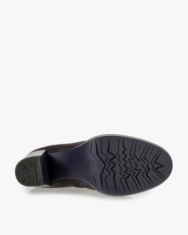 Dunkelblaue Nubukleder-Stiefelette