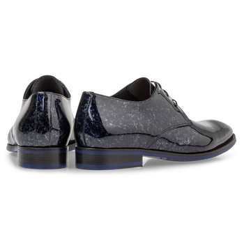 Schn&uuml;rschuh blaues Lackleder