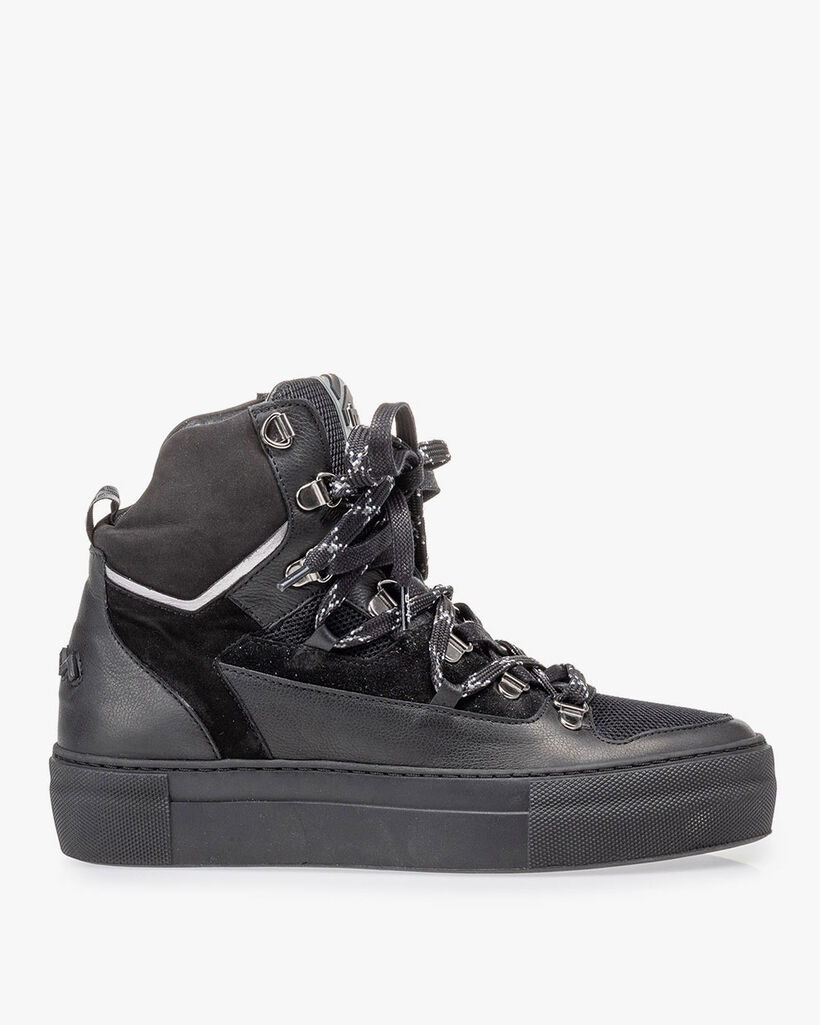 Halbhoher Sneaker schwarz Leder