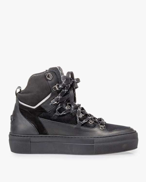 Halbhoher Sneaker schwarz Leder