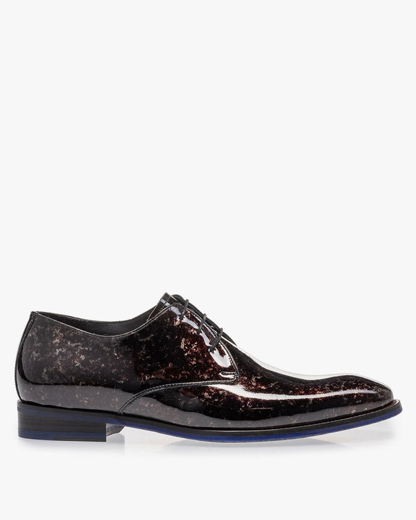 Schn&uuml;rschuh graues Lackleder
