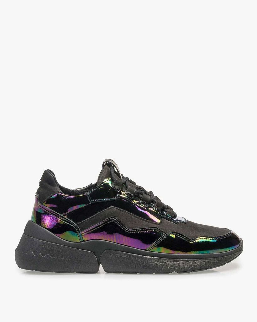 Mehrfarbiger Lackleder-Sneaker