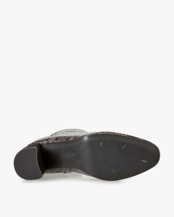 Grey ankle boot snake print