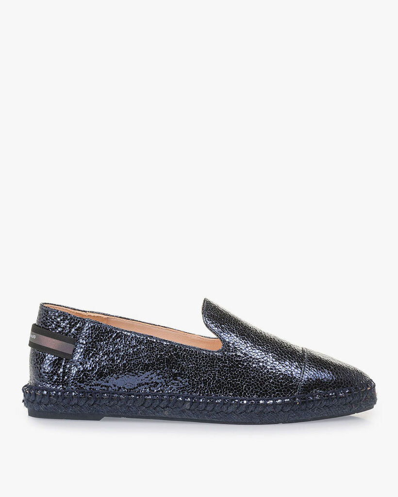 Dunkelblaue Espadrilles Metallic-Print