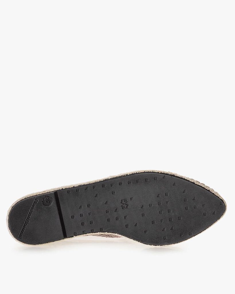 Espadrille Leder mit Print pink