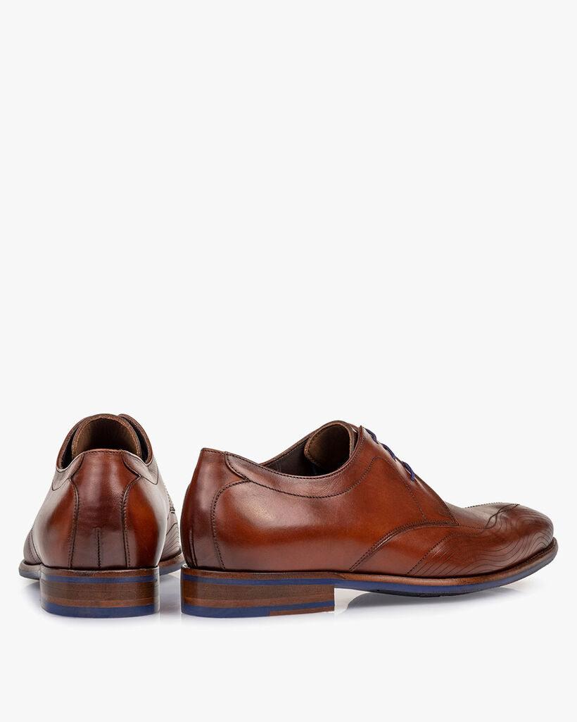 Schn&uuml;rschuh Kalbsleder cognac