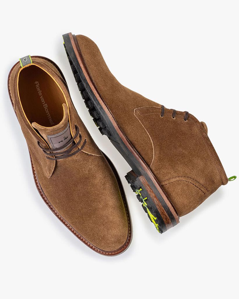 Schn&uuml;rstiefel Wildleder beige