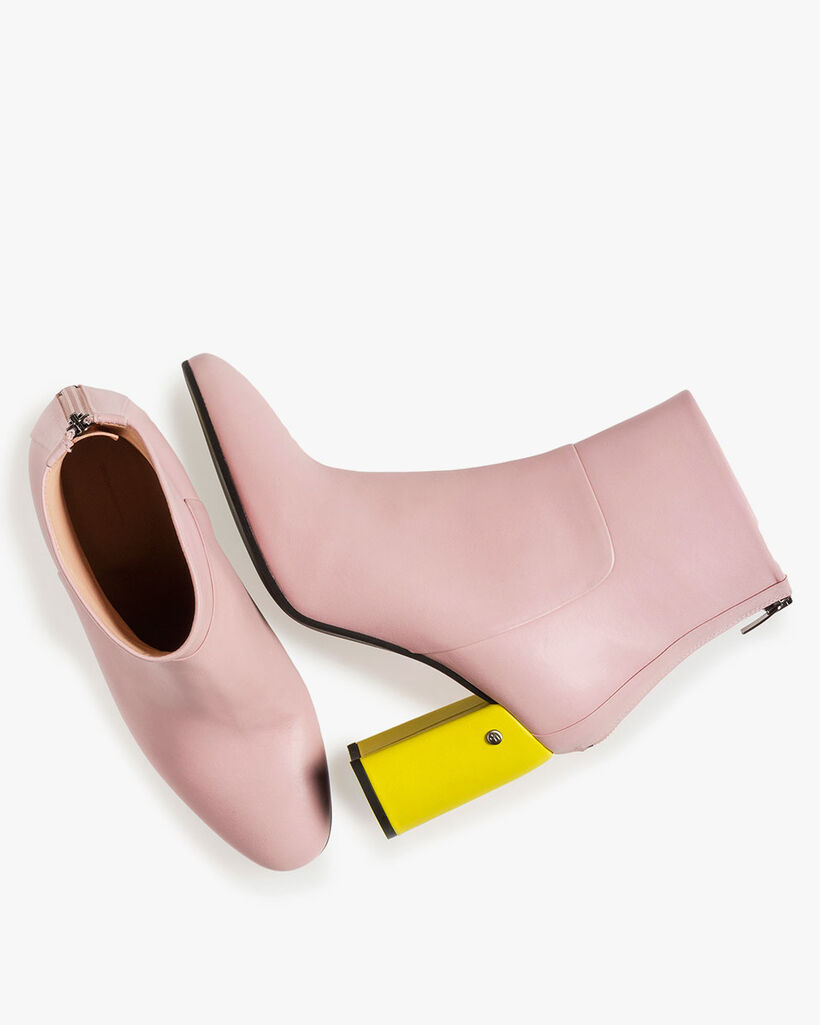 Hellrosa Nappaleder-Stiefelette
