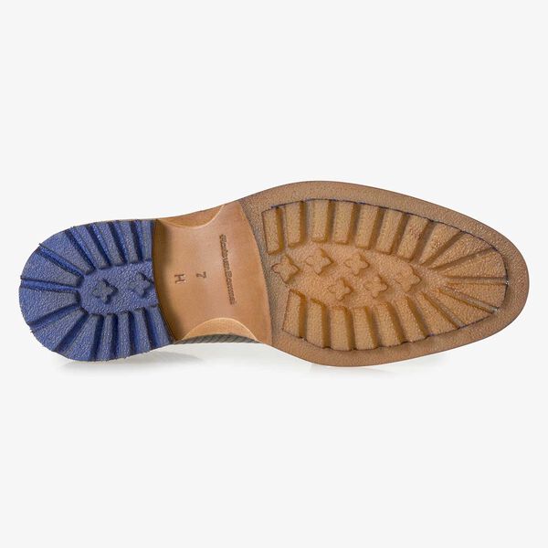 Gr&uuml;ner Premium Metallic-Leder Schn&uuml;rschuh mit Print
