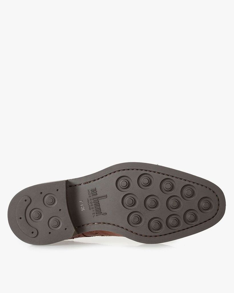 Cognacfarbener Brogue-Schn&uuml;rschuh aus Leder