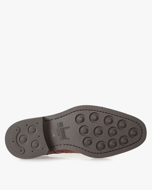 Cognacfarbener Brogue-Schn&uuml;rschuh aus Leder