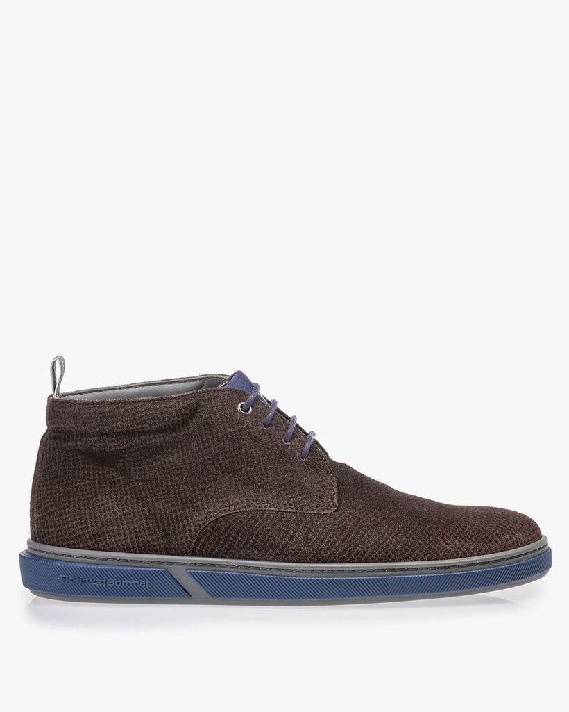 Schn&uuml;rstiefel braun mit Print