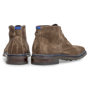 Lace boot suede leather taupe
