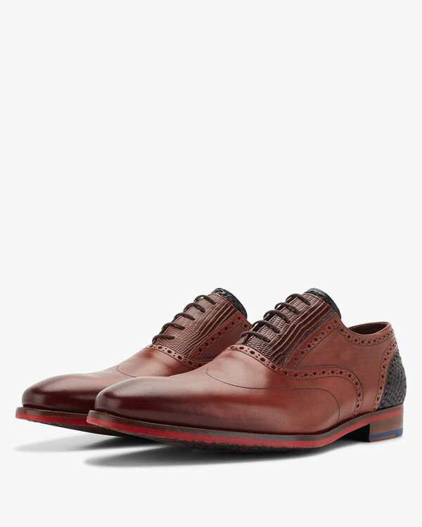 Schn&uuml;rschuh Kalbsleder cognac