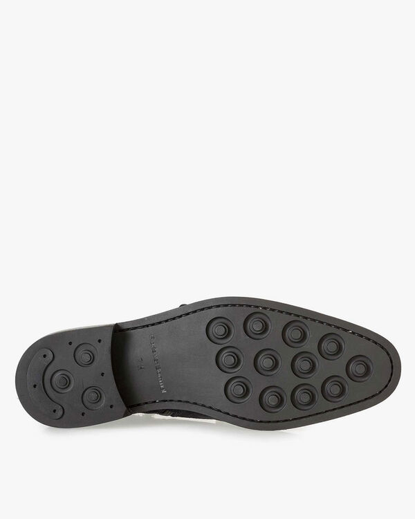 Blauer Monk-Schnallenschuh Wildleder