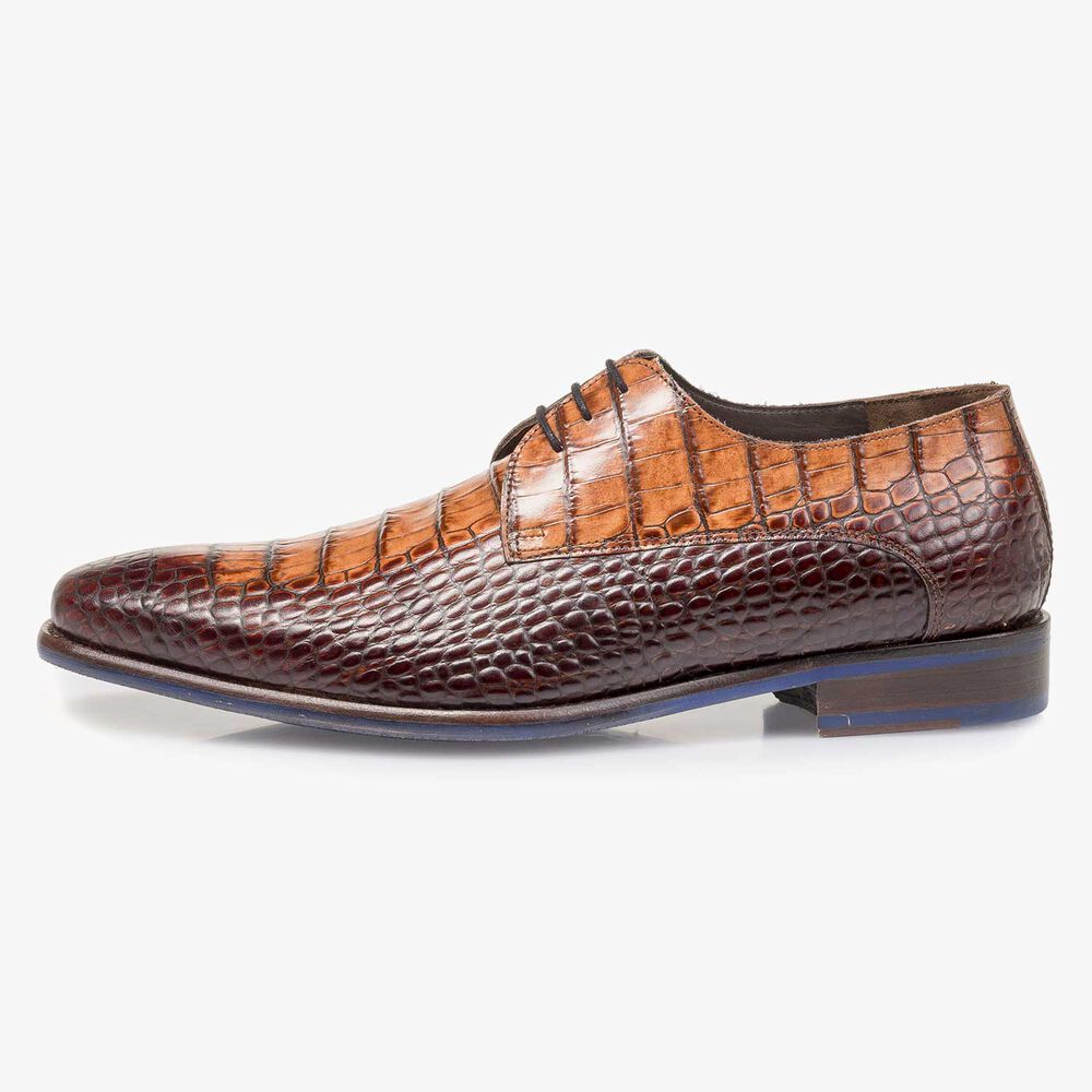 Brauner Kalbsleder-Schn&uuml;rschuh