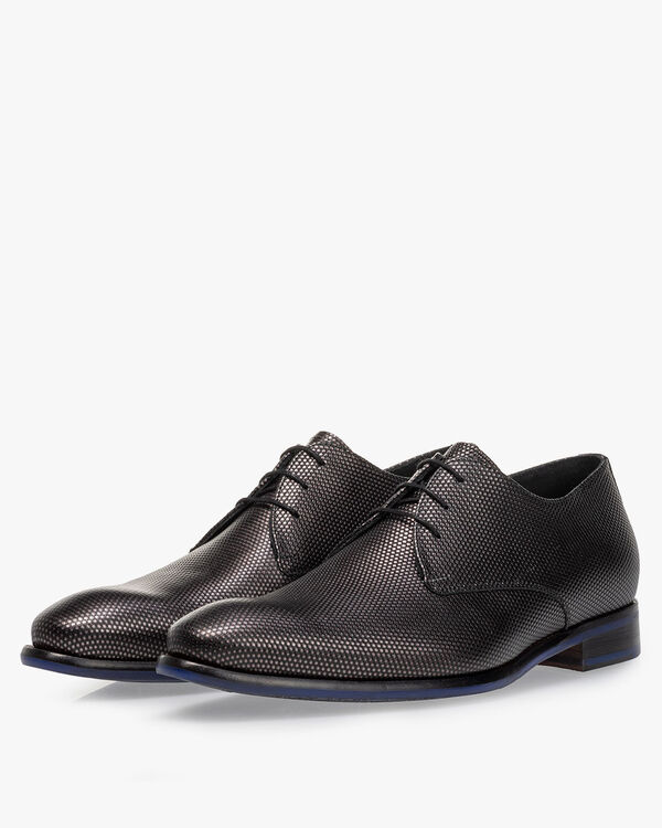 Schn&uuml;rschuh Metallic-Print bronze