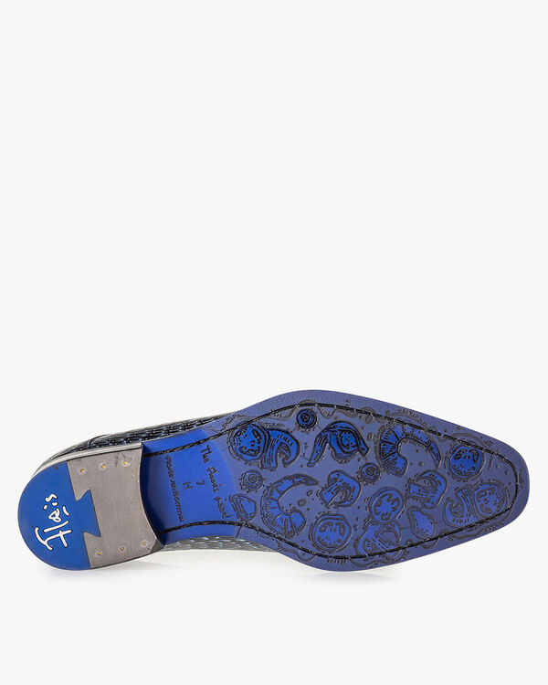 Schn&uuml;rschuh metallic blau