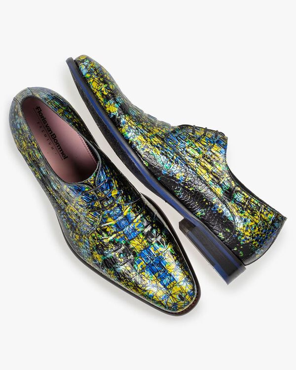Schn&uuml;rschuh mit Print gelb