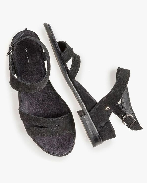 Schwarze Wildleder-Sandale