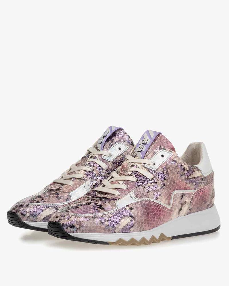 Nineti Leder mit Print pink