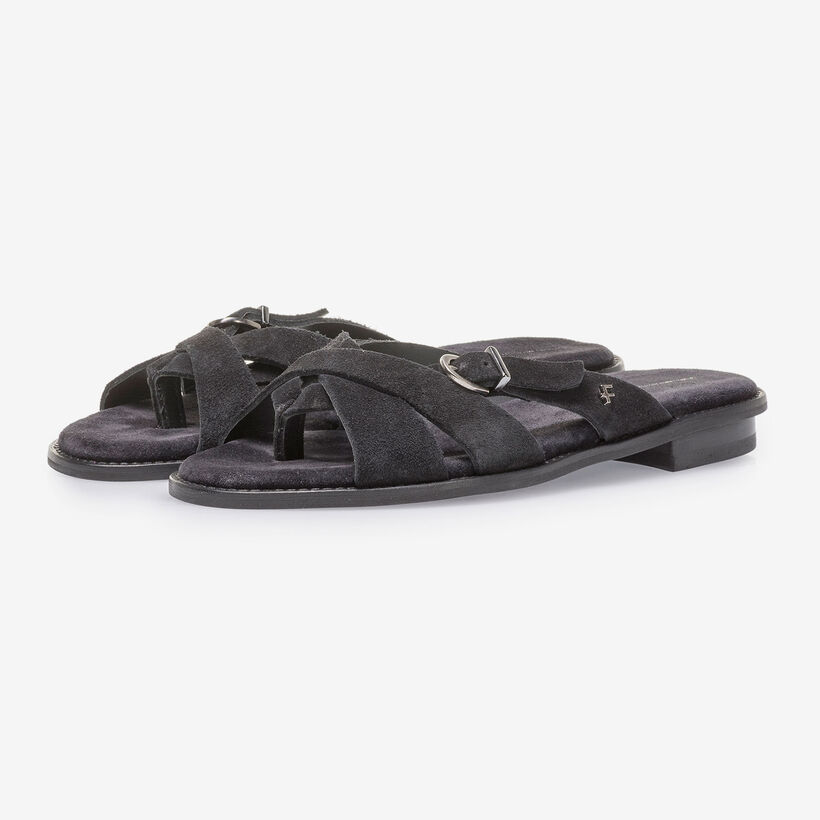 Schwarzer Wildleder-Slipper