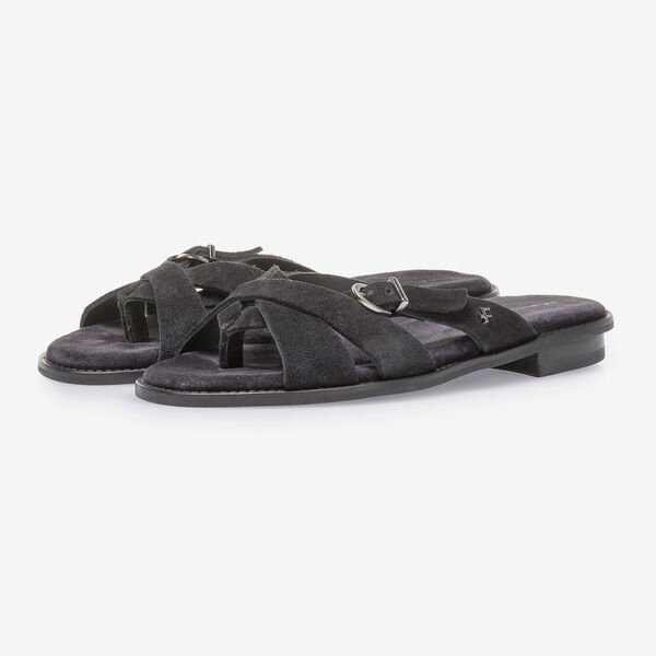 Schwarzer Wildleder-Slipper
