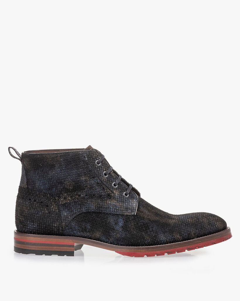 Schn&uuml;rstiefel bronze mit Print