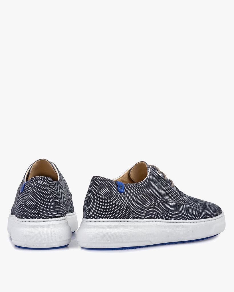 Sneaker mit Print Wildleder blau