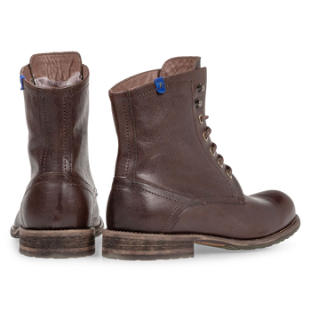 Lambskin lined lace boot brown