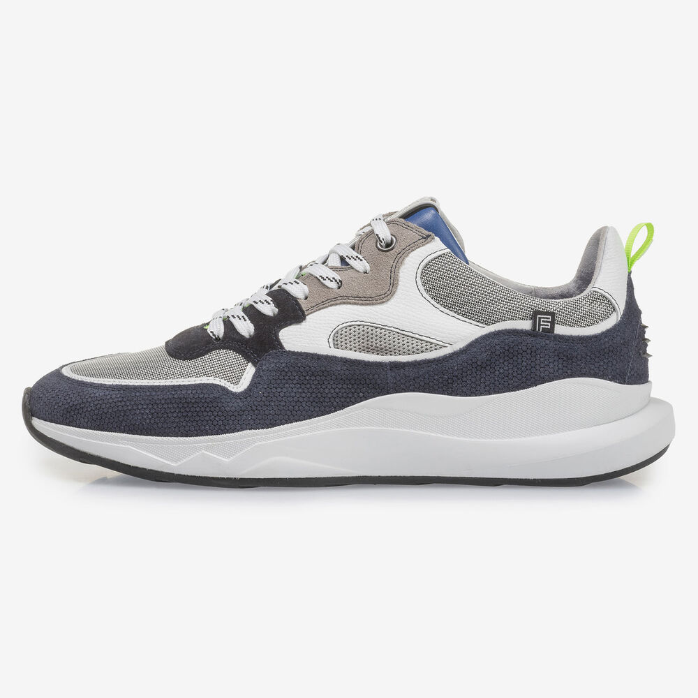 Blau-grauer Wildleder-Sneaker