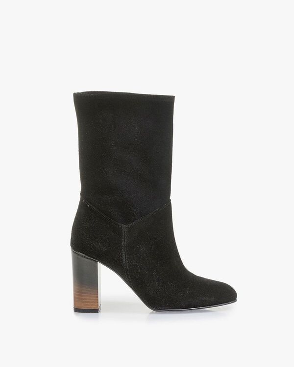 Schwarze Wildleder-Stiefel