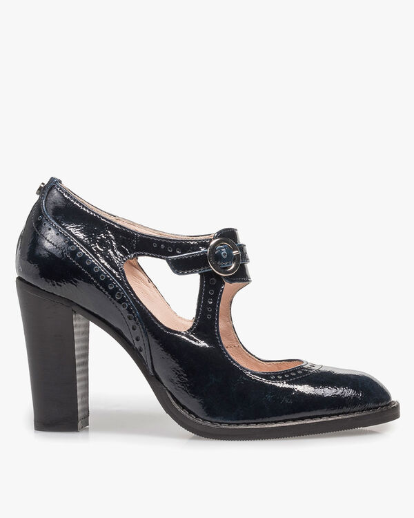 Blaue Lackleder-Pumps