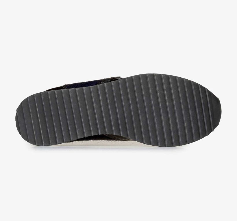 Blauer Lackleder-Sneaker mit Joggingschuhsohle