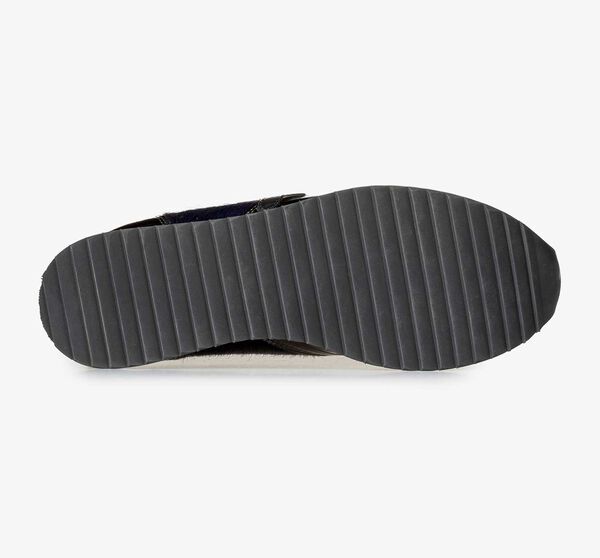 Blauer Lackleder-Sneaker mit Joggingschuhsohle