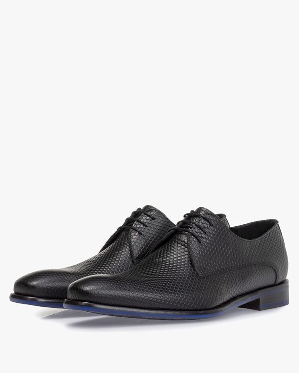 Schn&uuml;rschuh mit Print schwarz
