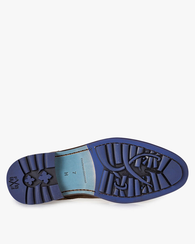 Dunkler taupefarbener/brauner Wildleder-Schn&uuml;rstiefel