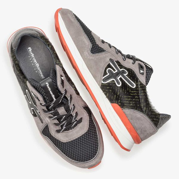 Premium grey suede leather sneaker