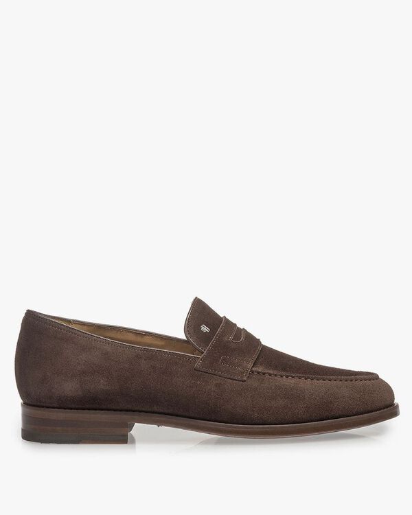 Dunkelbrauner Wildleder-Loafer