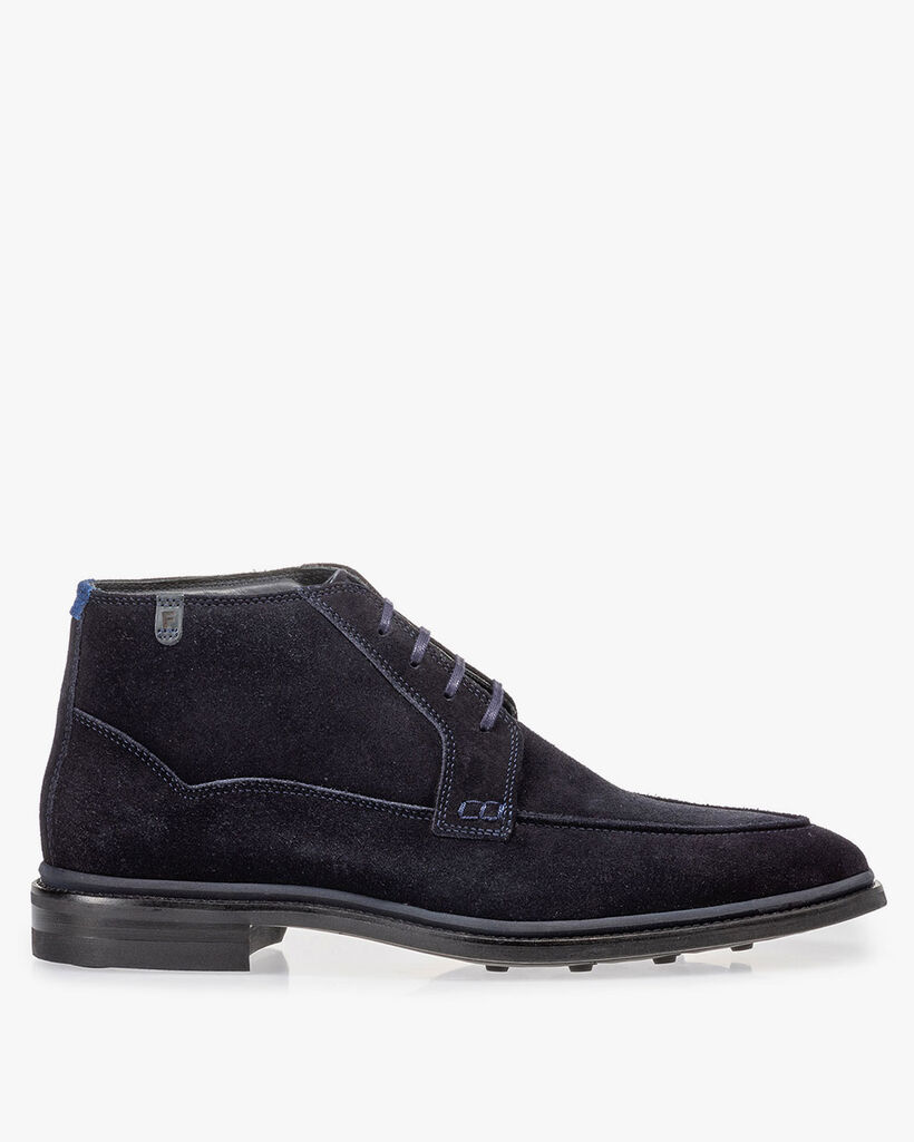 Schn&uuml;rstiefel blau Wildleder