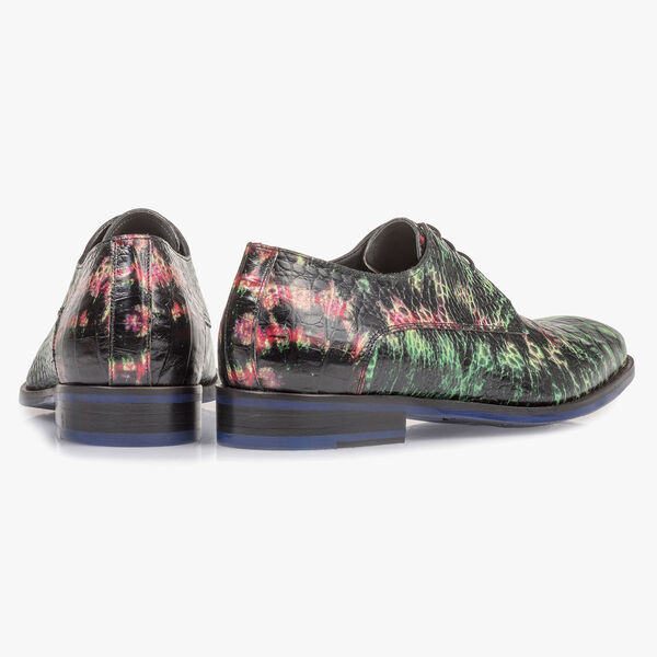 Gr&uuml;n-pinker Premium Leder-Schn&uuml;rschuh