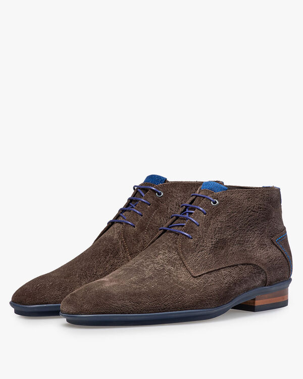 Schn&uuml;rstiefel braun Wildleder